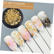 Nagelkunst-Anhänger, goldene Mond- und Stern-Anhänger, DIY-Pailletten-Nagelsticker