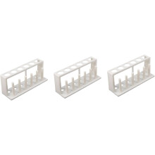 3 stuks draagbare plastic reageerbuishouders voor waterkwaliteitstesten, geschikt voor schoollaboratoria en aquaria.