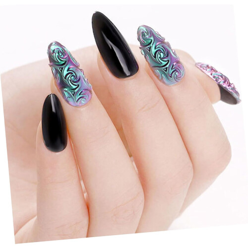 2pcs Nail Stencil Embossed Templates for DIY Manicure False Nails Accessories Multiple Designs 1