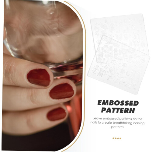 2pcs Nail Stencil Embossed Templates for DIY Manicure False Nails Accessories Multiple Designs 2