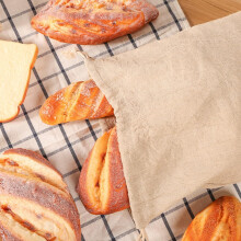 2pcs cordão sacos de pão Linho pão suporte leve conveniente para carregar para mercearias e cozinharia