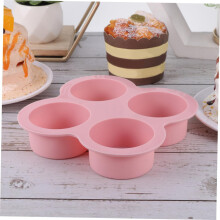 2er-Pack zylindrische Kuchenformen mit 4 Mulden, aus antihaftbeschichtetem Silikon, ideal zum Backen und Basteln, in Blau und Rosa