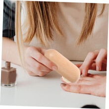 2 stuks nagelborstels met zachte haren, nagelreinigingsborstel met houten handvat, beige beukenhout
