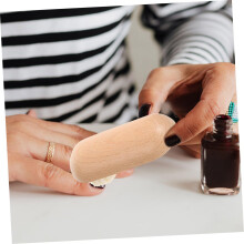 Lot de 2 brosses à ongles à poils doux, manche en bois beige hêtre