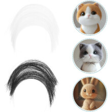 Filzwerkzeug-Set für Katzenbartsimulationen, 2 Stück, synthetische, feine, weiche, weiße und schwarze Tierbart-Sets
