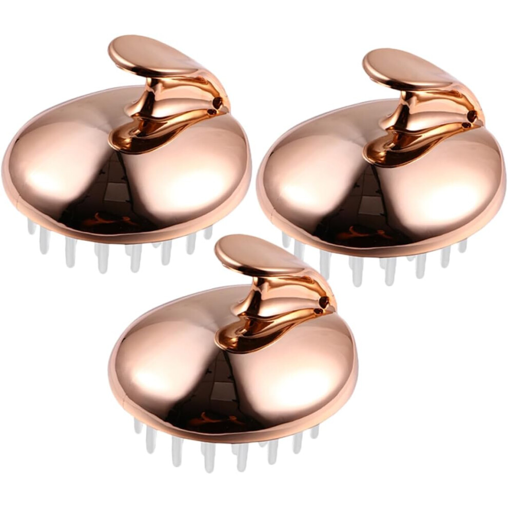 Hkhbjs 3Pcs Scalp Massage Brush With Ergonomic Handle Soft Silicone Hair Shampoo Scrubber