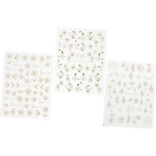 3 vellen reliëf 5D bloemen nagelstickers, zelfklevende nagelstickers voor manicure accessoires