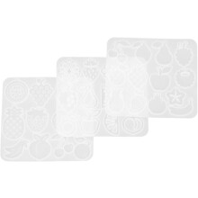 3 siliconen mallen voor oorbellen, geschikt voor het maken van epoxy sieraden: fruitvormige hangers en oorbellen.