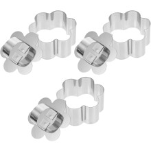3 Sets Plum Blossom Cake Mousse Rings Stainless Steel Cake Mold with Smooth Edges