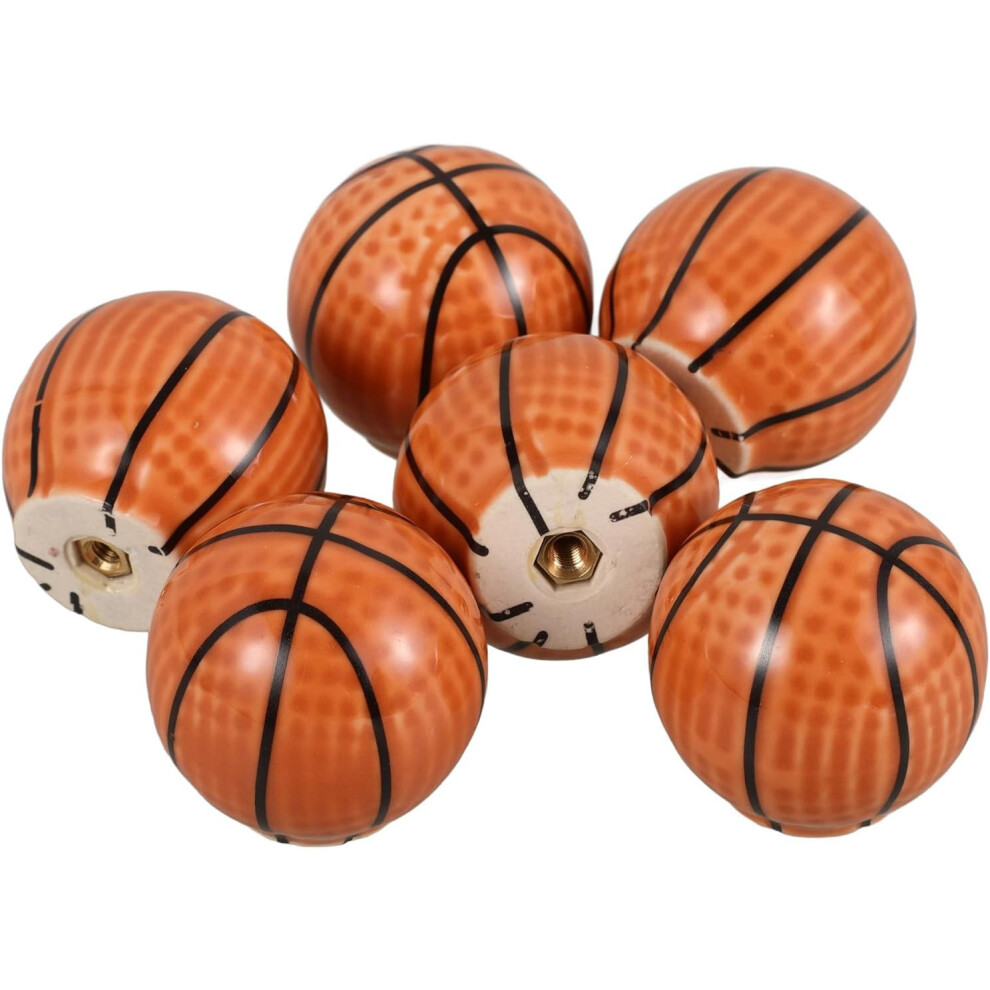 4Pcs Basketball Cabinet Knobs For Door, Ceramic And Alloy Material, Convenient And Versatile Handles 5455468329890