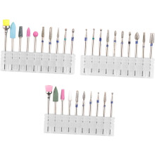 3sets Nail Drill Bits Kit of Manicure Grinding Heads Nail Art Drill for Polish Cuticle Trimming