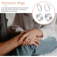 Set van 2 paar verstelbare, creatieve ringen voor stellen, zilveren ringen met vlinder- en hartmotief en koperen vingerringen voor mannen en vrouwen.