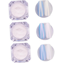 3er-Pack Glitzer-Neon-Perlglanz-Pulver mit Spiegeleffekt, metallisches Nagelpigment für Nagelkunst