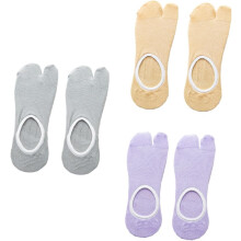 3 Paar Damen-Zehensocken, atmungsaktiv, dünne Baumwolle, unsichtbare Sommersocken mit Zehenspalt, bequem für Freizeit