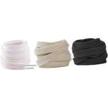 3 Paar flache Schnürsenkel aus reiner Baumwolle, strapazierfähig und rutschfest, für Freizeitschuhe, Sneaker und Sportschuhe aus Canvas.