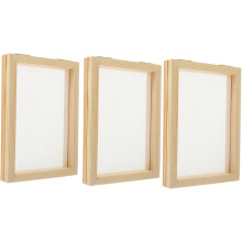3-teiliger Bilderrahmen aus Kiefernholz für Papierherstellung, Siebdruck-Bastelset aus Holz