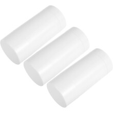 3 tubetti vuoti riutilizzabili per deodorante stick da 30 g, formato da viaggio, con chiusura a vite, in plastica bianca.