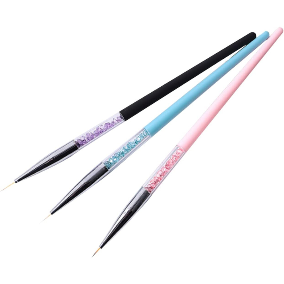 Hkhbjs 3Pcs Nail Art Pen For Drawing Nail Design With Rhinestone Handles For Manicure Art Supplies