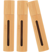 3 szt. bambusowych butelek roll-on o pojemności 10 ml, małe, puste pojemniki na olejki eteryczne z okienkiem, do podróży i aromaterapii