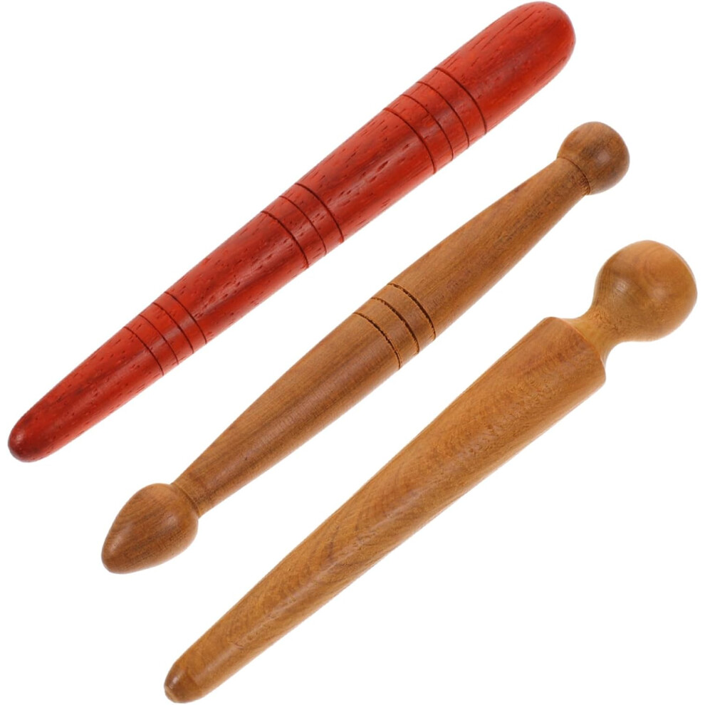 Hkhbjs 3Pcs Acupoint Stick For Whole Body Massager Wooden Massage Stick For Foot Reflexology Tool