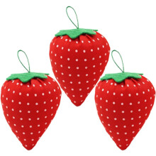 3pcs pequeno morango em forma de pino almofada ferramenta de costura agulha compacta suporte de tecido reutilizável almofada
