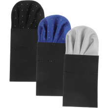 3 stuks voorgevouwen effen herenpochetjes/zakdoeken voor bij een pak, geschikt voor zakelijke gelegenheden, formele gelegenheden en bruiloften.