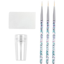 Tampon à ongles et raclette 12,8 cm, surface lisse, outils de nail art pour la peinture DIY en famille ou entre amis