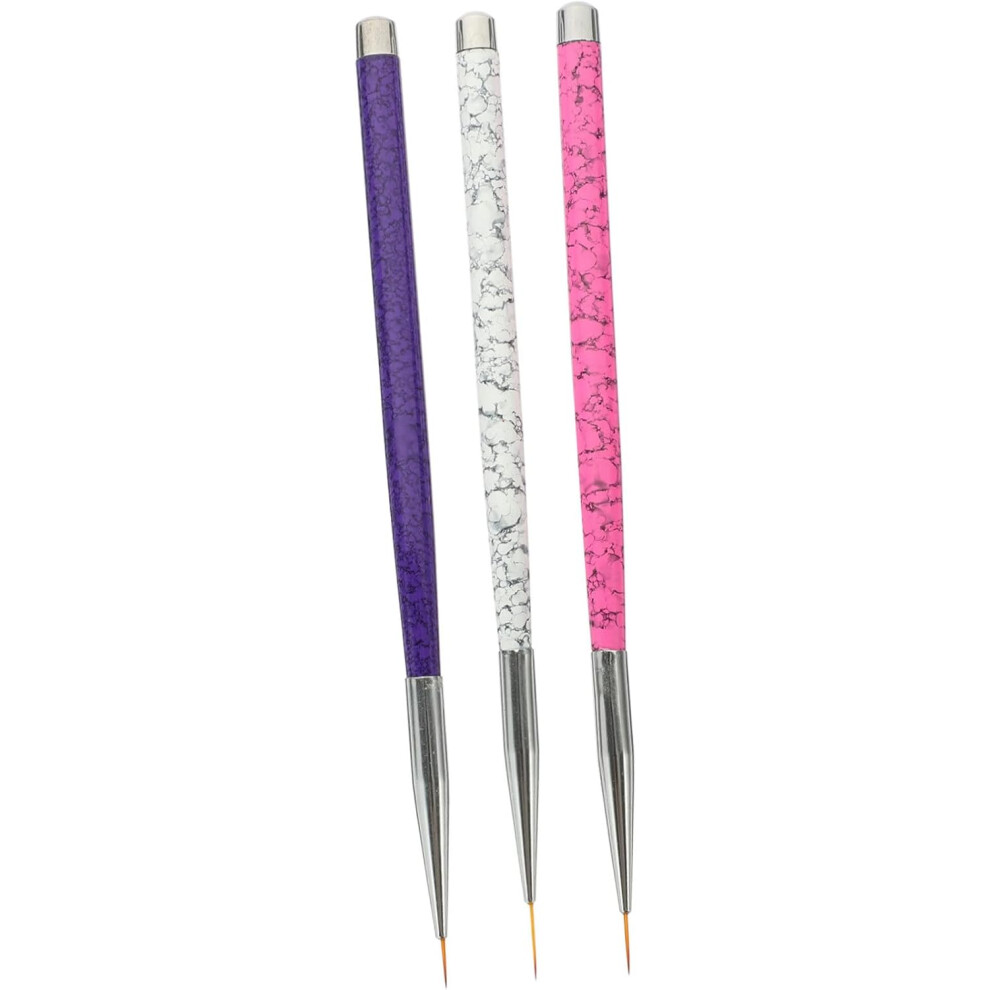 Hkhbjs Nail Art Liner Brush Pen Set 3 Pcs Nail Striping And Dotting Painting Tools For Manicure Salon Precision Painting Pens