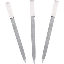 Arquivos de unhas com lixamento liso e rápido característica 3pcs aço inoxidável duplo lado ferramenta de manicure