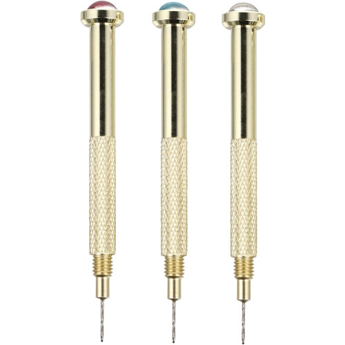 3pcs Metal Nail Hand Drill for Jewelry Making Handheld Piercing Tool