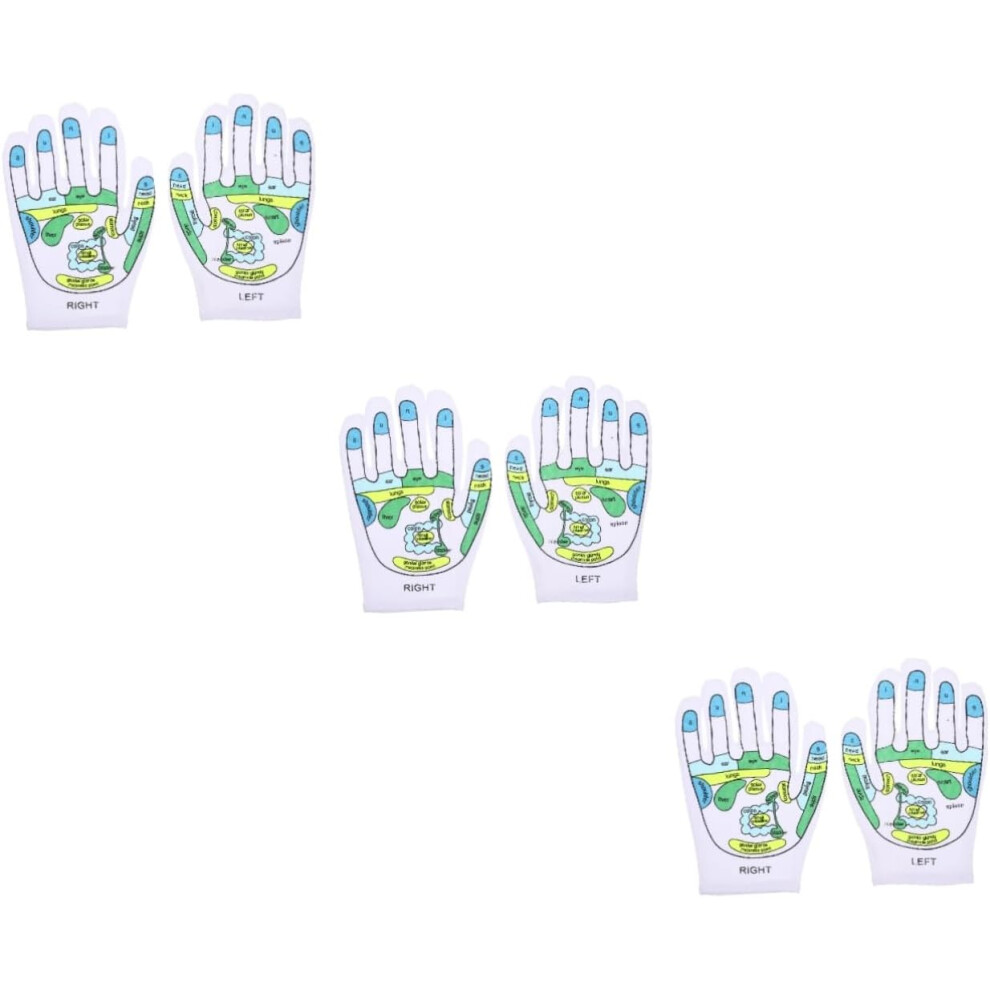 Hkhbjs White 3 Pairs Household Hand Massage Gloves Convenient Reflexology Gloves