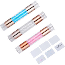 Kit de manucure avec tampon double pour nail art, facile à utiliser et idéal pour des créations originales.