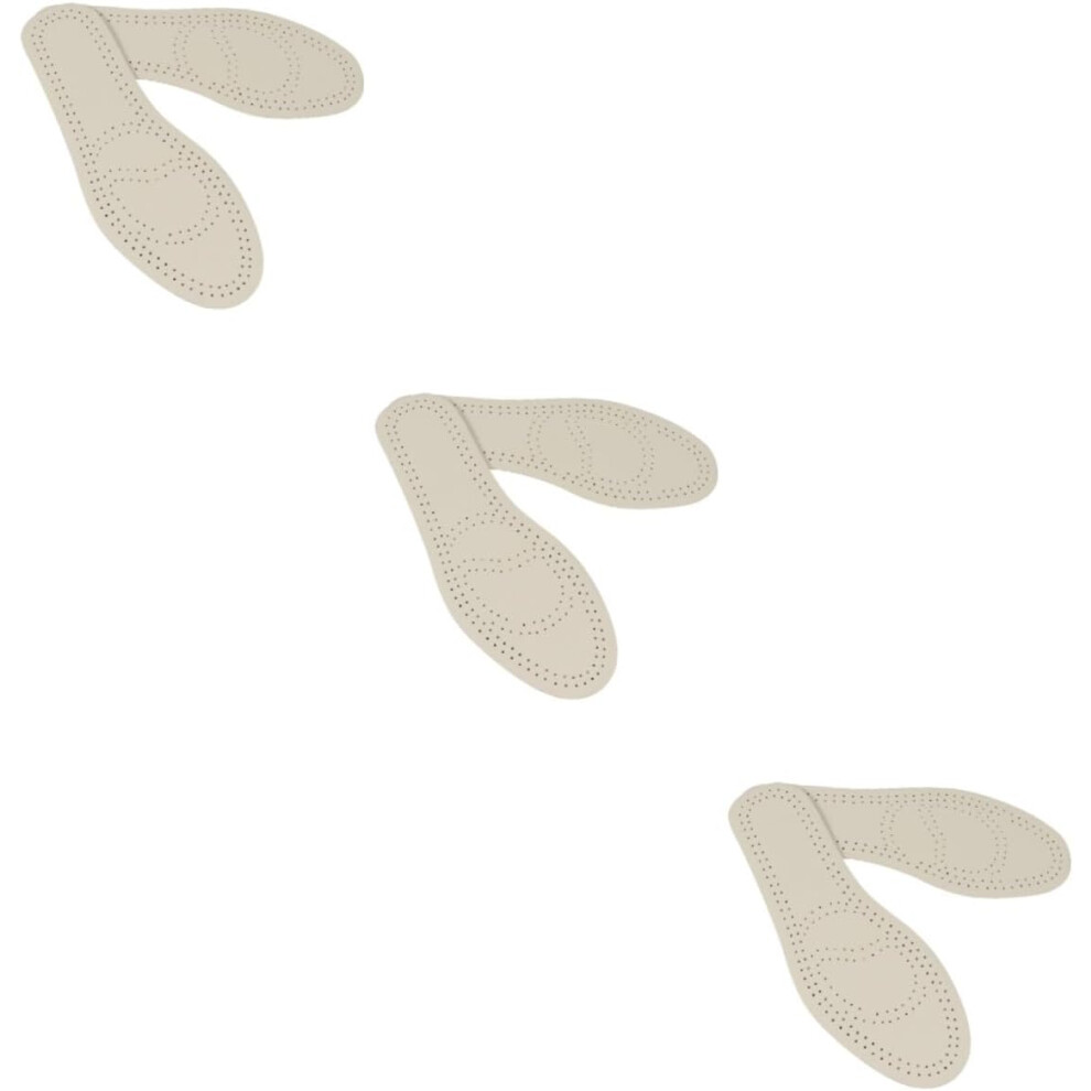 Hkhbjs 3Pairs Leather Insoles Breathable Damping Shoe Pads Sweat Absorption Insoles Shock-Absorbing