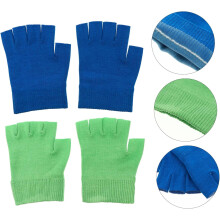Feuchtigkeitsspendende Gel-Fingerhandschuhe, 2 Paar, grün und blau, pflegende Handhandschuhe für Spa-Therapie
