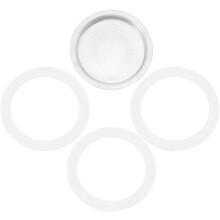 Kaffeekannen-Dichtungssatz und Aluminiumfilter für 150-ml-Espressomaschinen, Silikon-Dichtungsring-Ersatzset