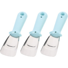 3-teiliges Gefrierschrank-Eiskratzer-Set aus Edelstahl und PP-Material, inklusive gerader und gebogener Schaufeln