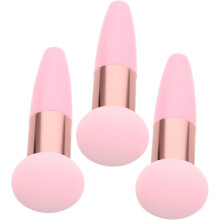 Pilz-Make-up-Schwamm mit Griff, 3-teilig, kleiner, weicher Applikator für Gesichtspuder und Foundation