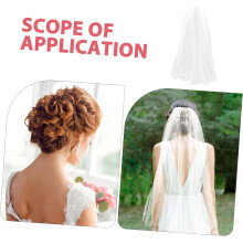 2 stuks korte witte tule kanten bruidssluiers voor bruiden, geschikt voor bruiloften en vrijgezellenfeesten. Haaraccessoires.
