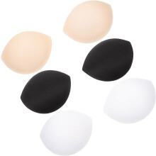 3 Paar Push-up-BH-Einlagen, Bikini-Einlagen, dick gepolsterte BH-Einlagen für Brautkleider, Schwarz, Weiß, Nude, Einheitsgröße