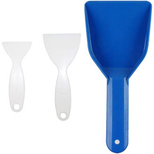 3-teiliges Set Kühlschrank-Eisschaufeln, ergonomisches Design, ABS-Material, weiß/blau, Frostentfernungswerkzeug