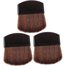 Ensemble de 3 mini pinceaux Ă poudre demi-ronds plats, petit kit de maquillage portable