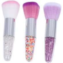 Lot de 3 pinceaux à blush et à poudre, outil de maquillage doux et hypoallergénique pour femmes.