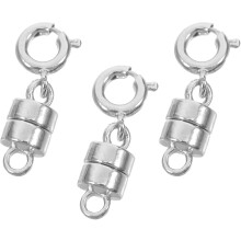 Magnetische Halskettenverschlüsse, Armbandschnallen aus Silberlegierung, 3 Stück für die Schmuckherstellung, glänzendes Aussehen