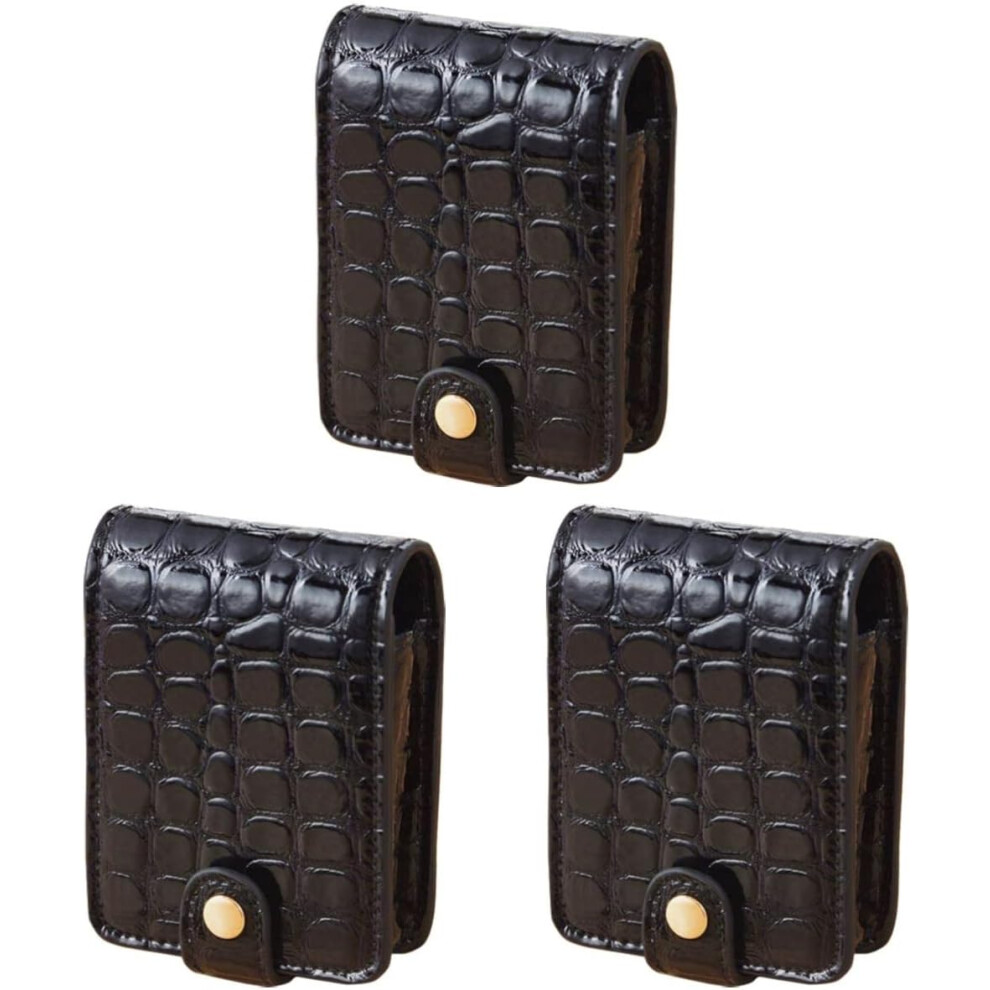 Hkhbjs 3Pcs Portable Lipstick Case Pu Alligator Travel Makeup Bag Cosmetic Pouch