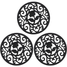 3er-Set hohle Silikon-Küchentischsets, hitzebeständig, formstabil, leicht zu reinigen, schwarze Topfuntersetzer