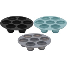 3er-Set antihaftbeschichtete Silikon-Muffinförmchen (7 Mulden), kreatives Design, leicht zu entformen, ideal für Heißluftfritteusen