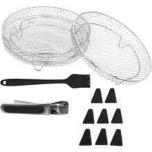 13-teiliges stapelbares rundes Airfryer-Rack-Set, 8 Zoll Edelstahl, mehrlagig, Dörrgerät-Rack