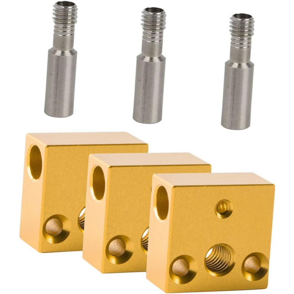 3D Printer Extruder Hot End Kit 1 Set Heater Block And Throat Tube Replacement Heating Block 5455468950858