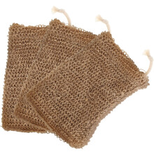 3pcs Jute Soap Bag Mesh Holder Toiletry Bag Strainer Shower Pouches Saver