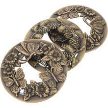3er-Set Ersatzdeckel für Kerzengläser aus Metall mit elegantem Blumendesign